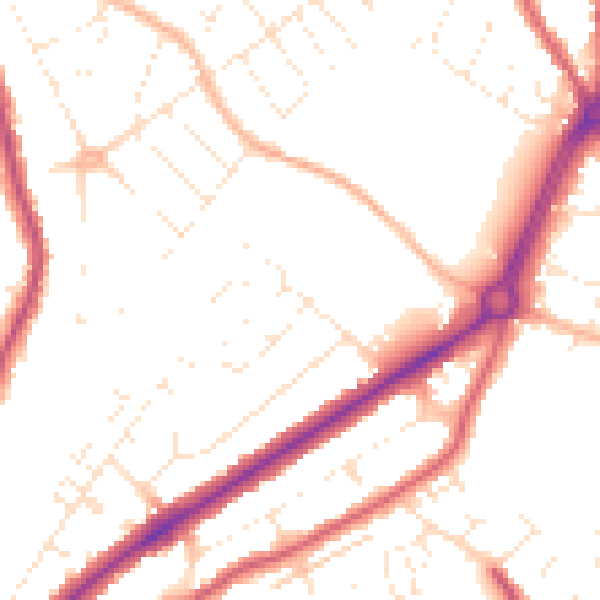 Daytime road noise heatmap for GL4 6TU