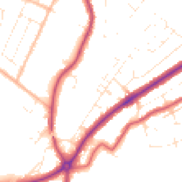 Daytime road noise heatmap for GL4 6UP