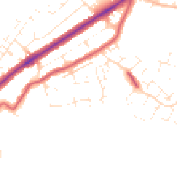 Daytime road noise heatmap for GL4 6YT
