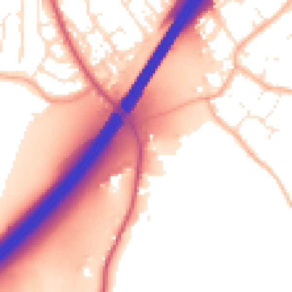 Daytime road noise heatmap for GL4 8AA