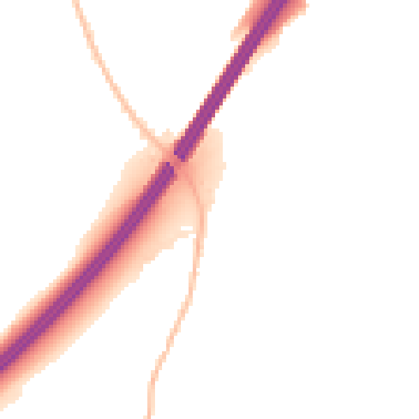 Night-time road noise heatmap for GL4 8AA