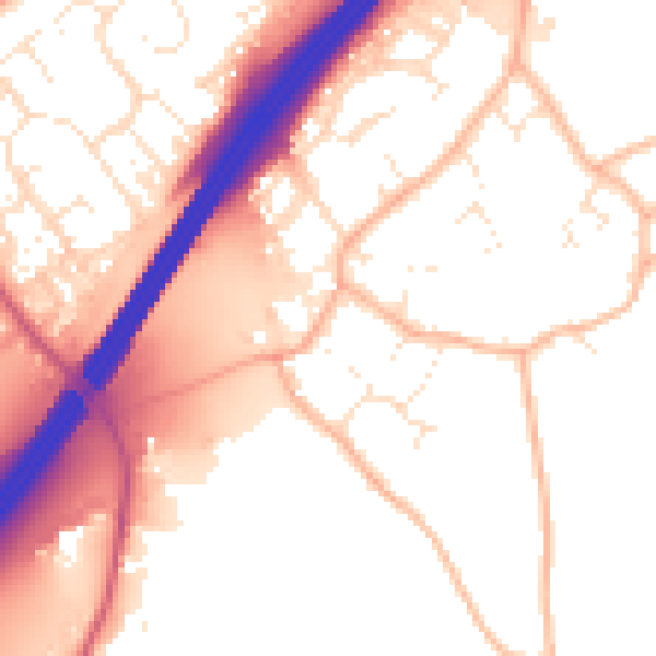 Daytime road noise heatmap for GL4 8AE