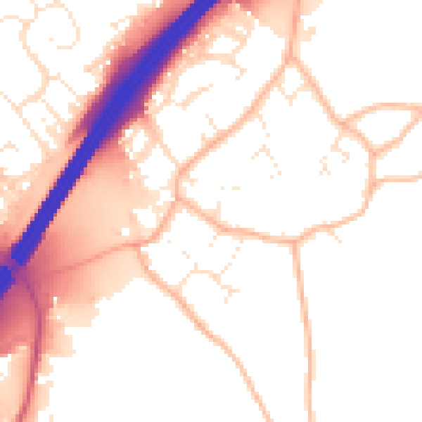 Daytime road noise heatmap for GL4 8AG