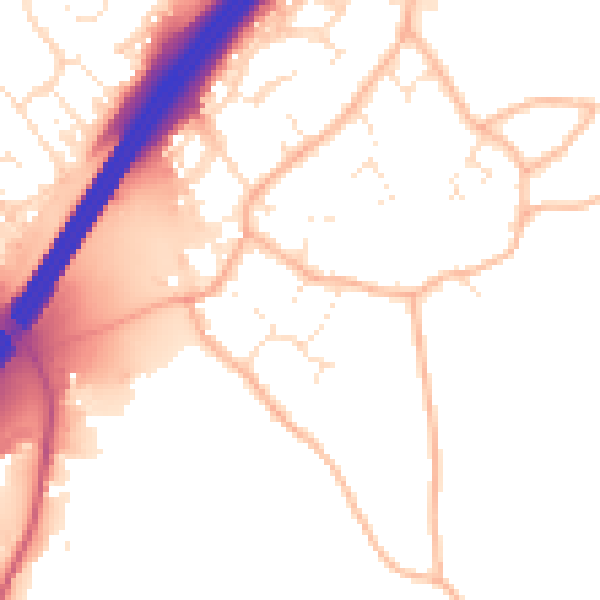 Daytime road noise heatmap for GL4 8BB