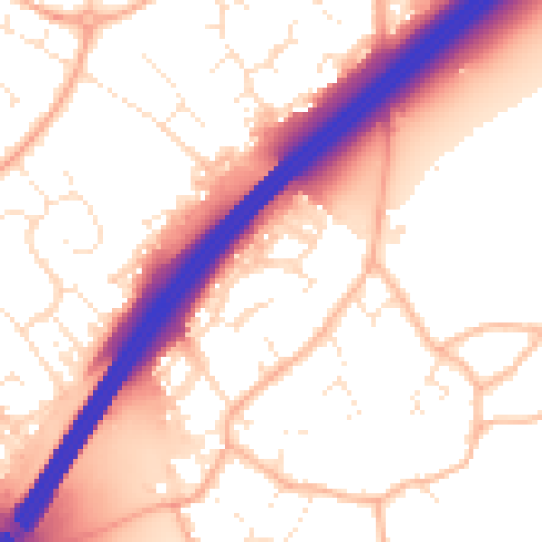 Daytime road noise heatmap for GL4 8BD