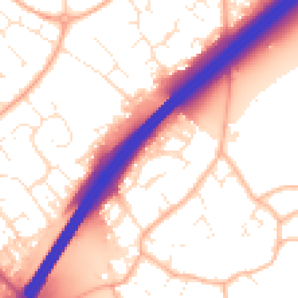 Daytime road noise heatmap for GL4 8BE