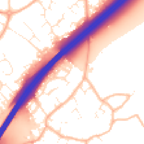 Daytime road noise heatmap for GL4 8BG