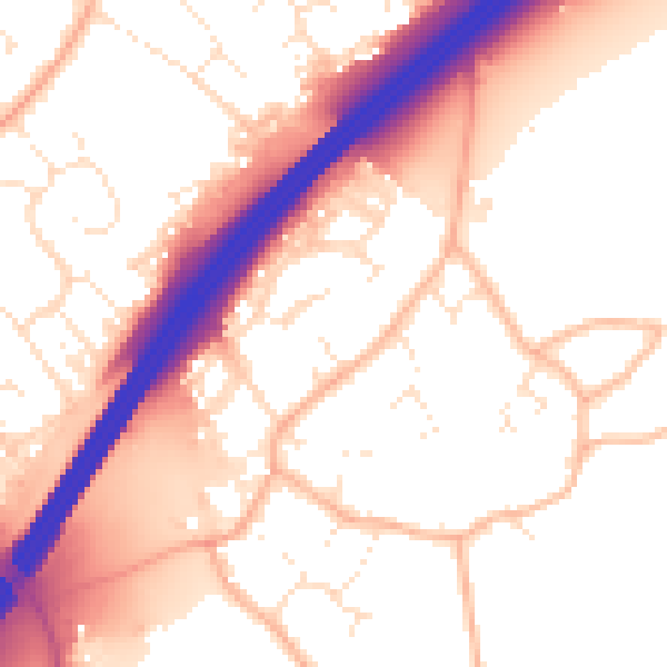 Daytime road noise heatmap for GL4 8BL