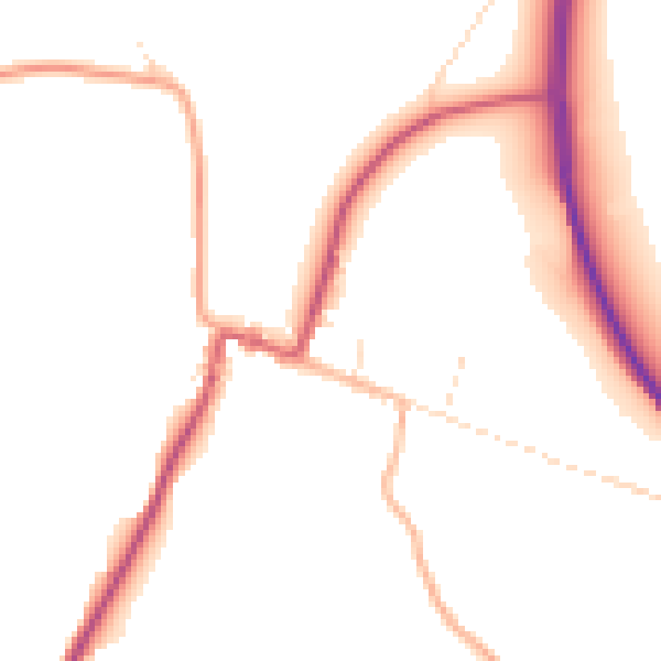 Daytime road noise heatmap for GL4 8BN