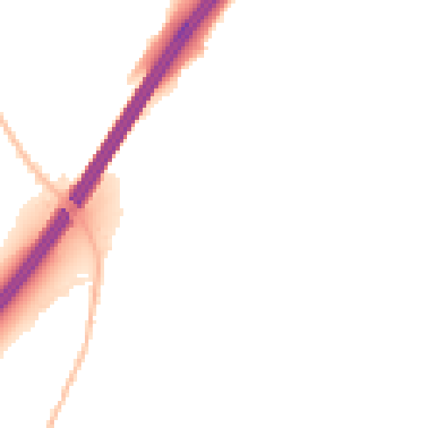 Night-time road noise heatmap for GL4 8DG