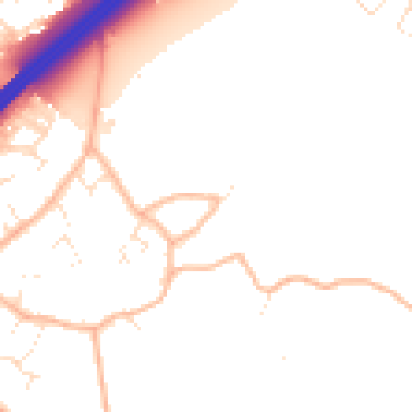 Daytime road noise heatmap for GL4 8ED
