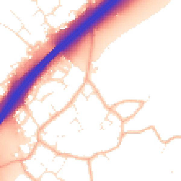 Daytime road noise heatmap for GL4 8EL
