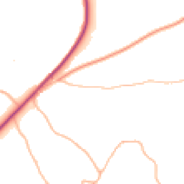 Daytime road noise heatmap for GL4 8HB