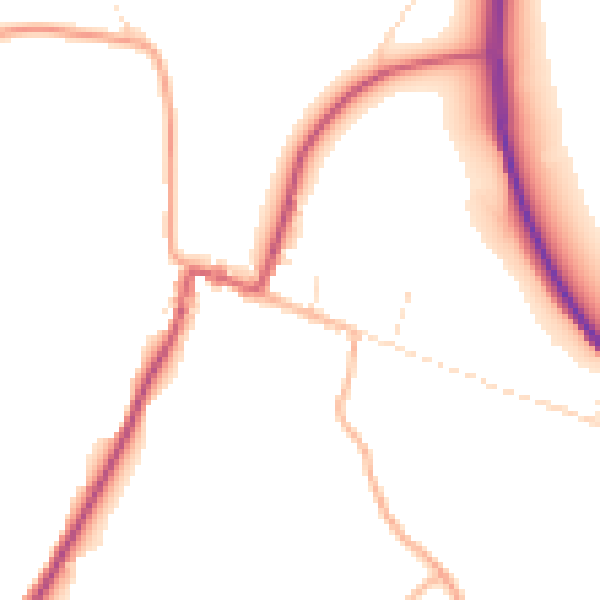 Daytime road noise heatmap for GL4 8JH