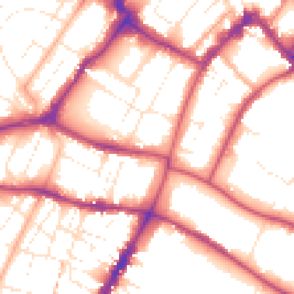 Daytime road noise heatmap for GL50 1AD