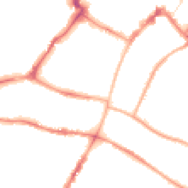 Night-time road noise heatmap for GL50 1AD