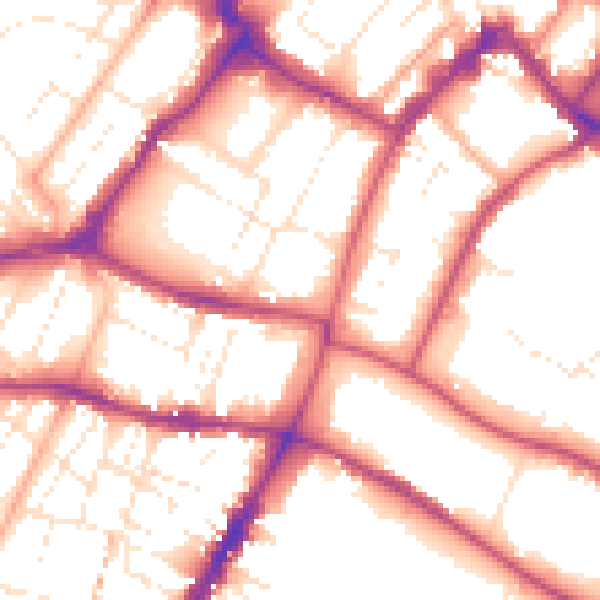 Daytime road noise heatmap for GL50 1AF