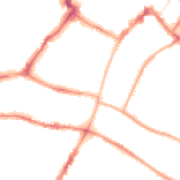Night-time road noise heatmap for GL50 1AF