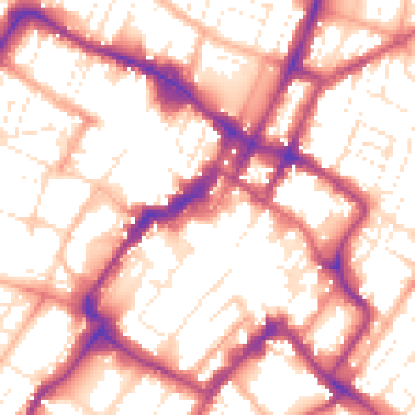 Daytime road noise heatmap for GL50 1DE