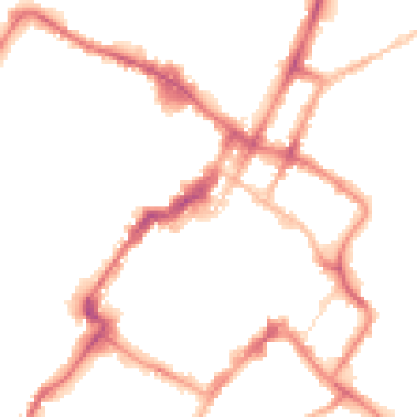 Night-time road noise heatmap for GL50 1DE