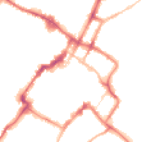 Night-time road noise heatmap for GL50 1DF