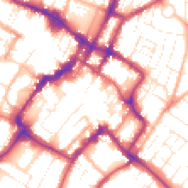 Daytime road noise heatmap for GL50 1DQ