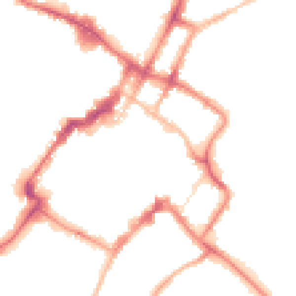 Night-time road noise heatmap for GL50 1DQ