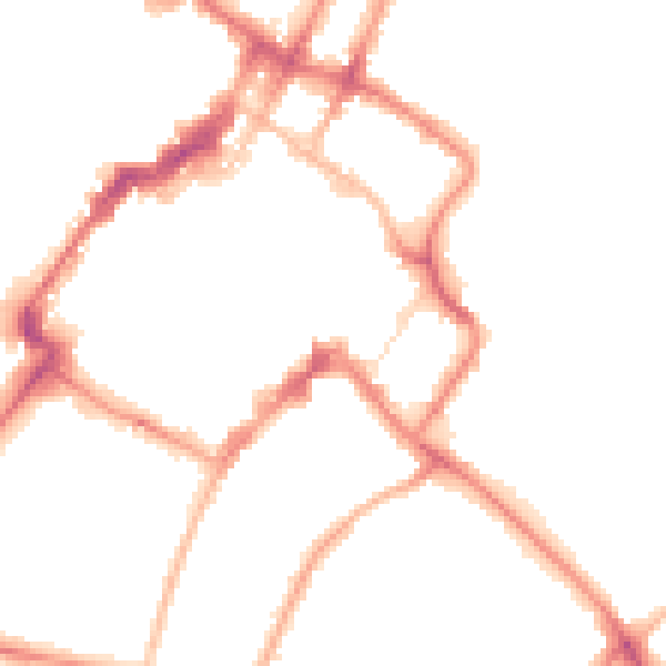 Night-time road noise heatmap for GL50 1DU