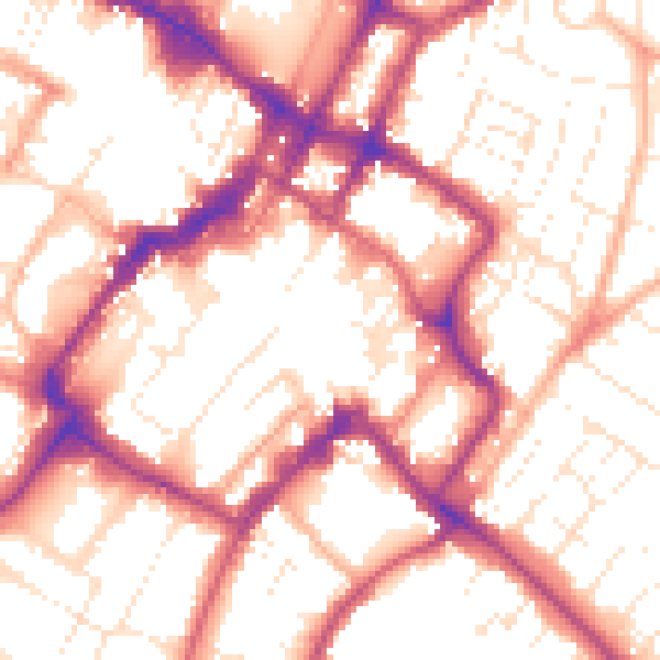 Daytime road noise heatmap for GL50 1DW