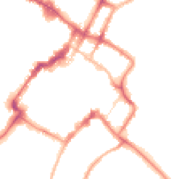 Night-time road noise heatmap for GL50 1DW