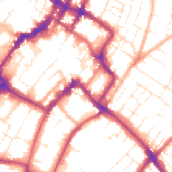 Daytime road noise heatmap for GL50 1DX