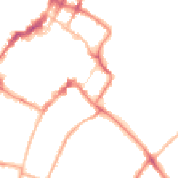 Night-time road noise heatmap for GL50 1DY