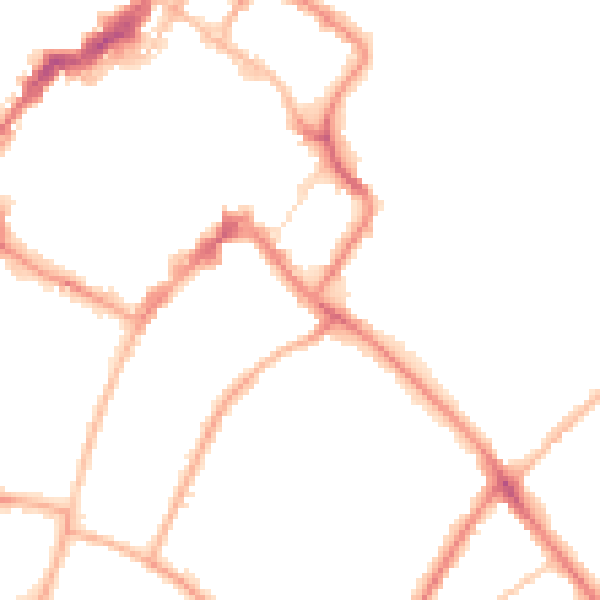 Night-time road noise heatmap for GL50 1DZ