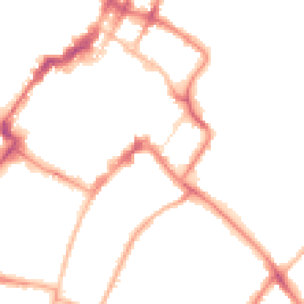 Night-time road noise heatmap for GL50 1EE