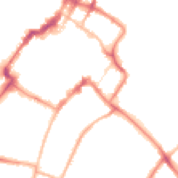 Night-time road noise heatmap for GL50 1EF