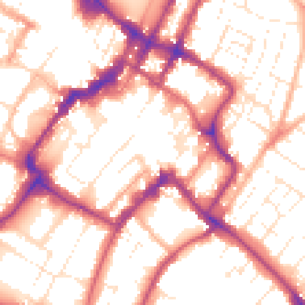 Daytime road noise heatmap for GL50 1EG