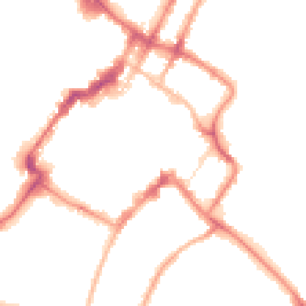 Night-time road noise heatmap for GL50 1EG