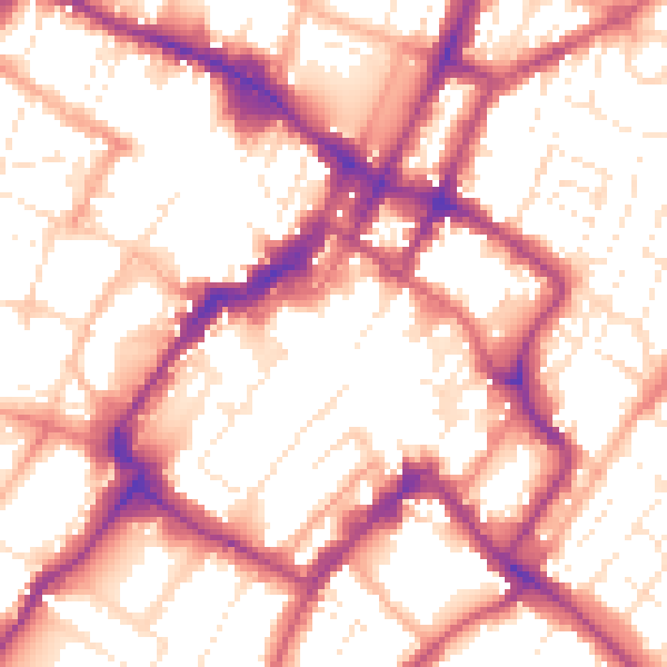 Daytime road noise heatmap for GL50 1EN