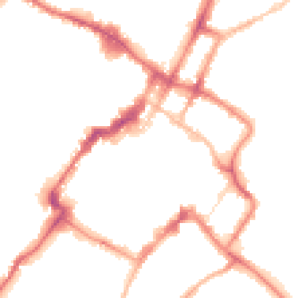 Night-time road noise heatmap for GL50 1EN