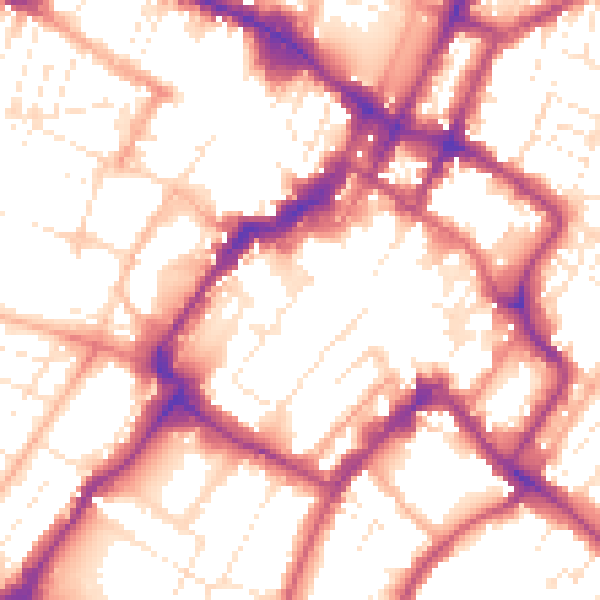 Daytime road noise heatmap for GL50 1HE