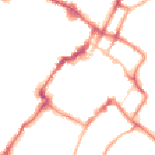Night-time road noise heatmap for GL50 1HE