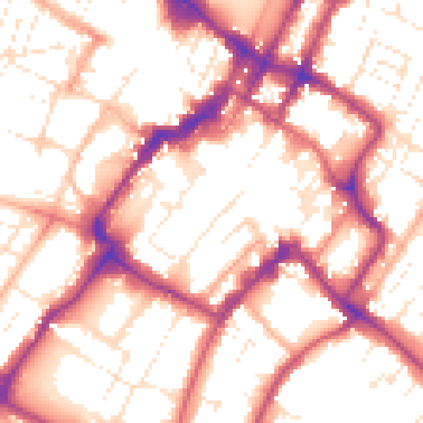 Daytime road noise heatmap for GL50 1HX