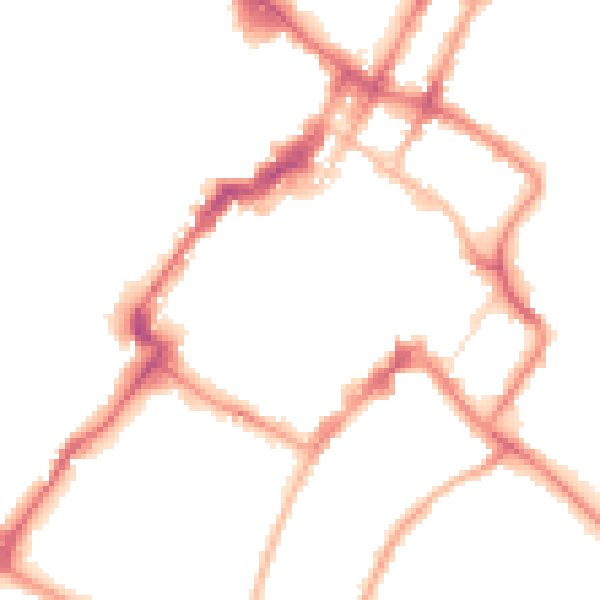 Night-time road noise heatmap for GL50 1HX