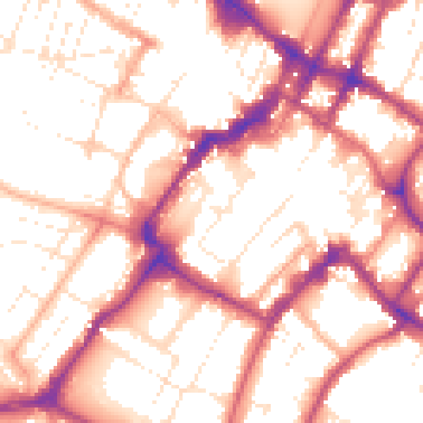 Daytime road noise heatmap for GL50 1JD