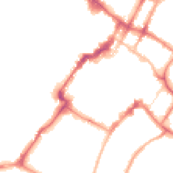 Night-time road noise heatmap for GL50 1JD