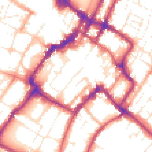 Daytime road noise heatmap for GL50 1JJ
