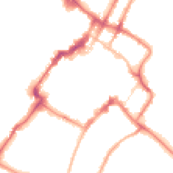 Night-time road noise heatmap for GL50 1JJ