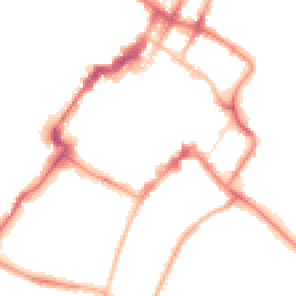 Night-time road noise heatmap for GL50 1JN