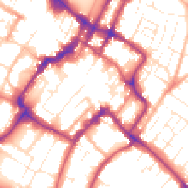 Daytime road noise heatmap for GL50 1JP