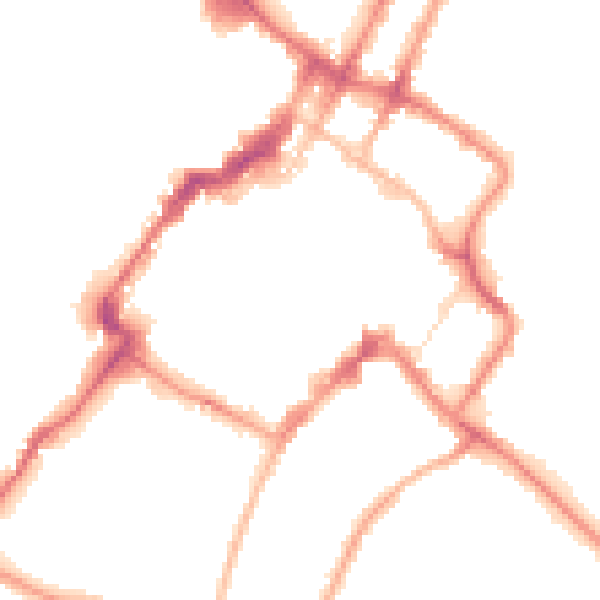 Night-time road noise heatmap for GL50 1JS